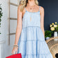 Spaghetti Strap Tiered Denim Dress