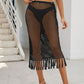 Fringe Openwork High Waist Swim Skirt