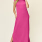 Double Take Full Size Texture Mock Neck Sleeveless Maxi Dress