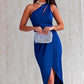 Ruched Cutout Single Shoulder Dress