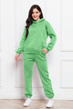 Drop Shoulder Long Sleeve Hoodie and Pants Set Neon Green