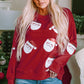 Sequin Santa Patch Round Neck Sweatshirt