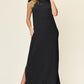 Double Take Full Size Texture Mock Neck Sleeveless Maxi Dress