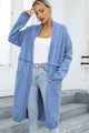 Angel Wings Open Front Pocketed Cardigan Light Blue