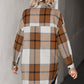 Plaid Collared Neck Longline Shirt