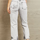 BAYEAS Acid Wash Accent Cropped Mom Jeans