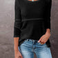 Cutout Round Neck Long Sleeve T-Shirt