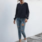 Ivy Lane Lace-Up Round Neck Long Sleeve Sweatshirt