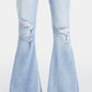 BAYEAS Full Size Distressed Raw Hem High Waist Flare Jeans