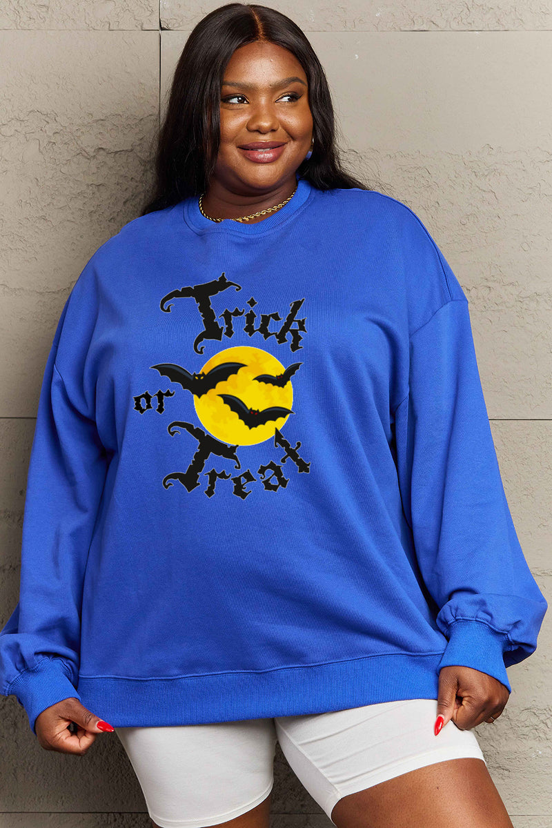 Simply Love Full Size TRICK OR TREAT Graphic Sweatshirt