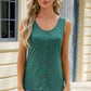 Decorative Button Round Neck Tank