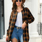 Full Size Plaid Button Up Dropped Shoulder Shirt