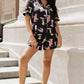 Printed Button Up Short Sleeve Top and Shorts Lounge Set