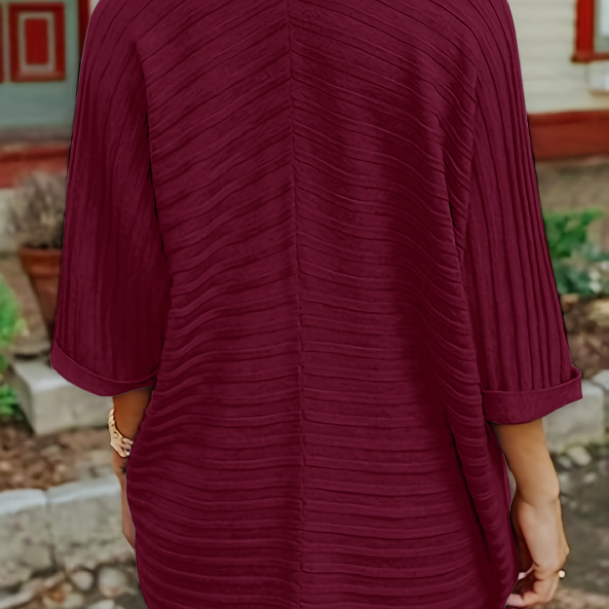 Striped Open Front Knit Cardigan