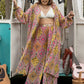 Plus Size Printed Open Front Cover Up and Pants Set