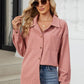 Button Up Dropped Shoulder Long Sleeve Outerwear