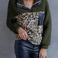 Ivy Lane Leopard Quarter-Snap Teddy Sweatshirt