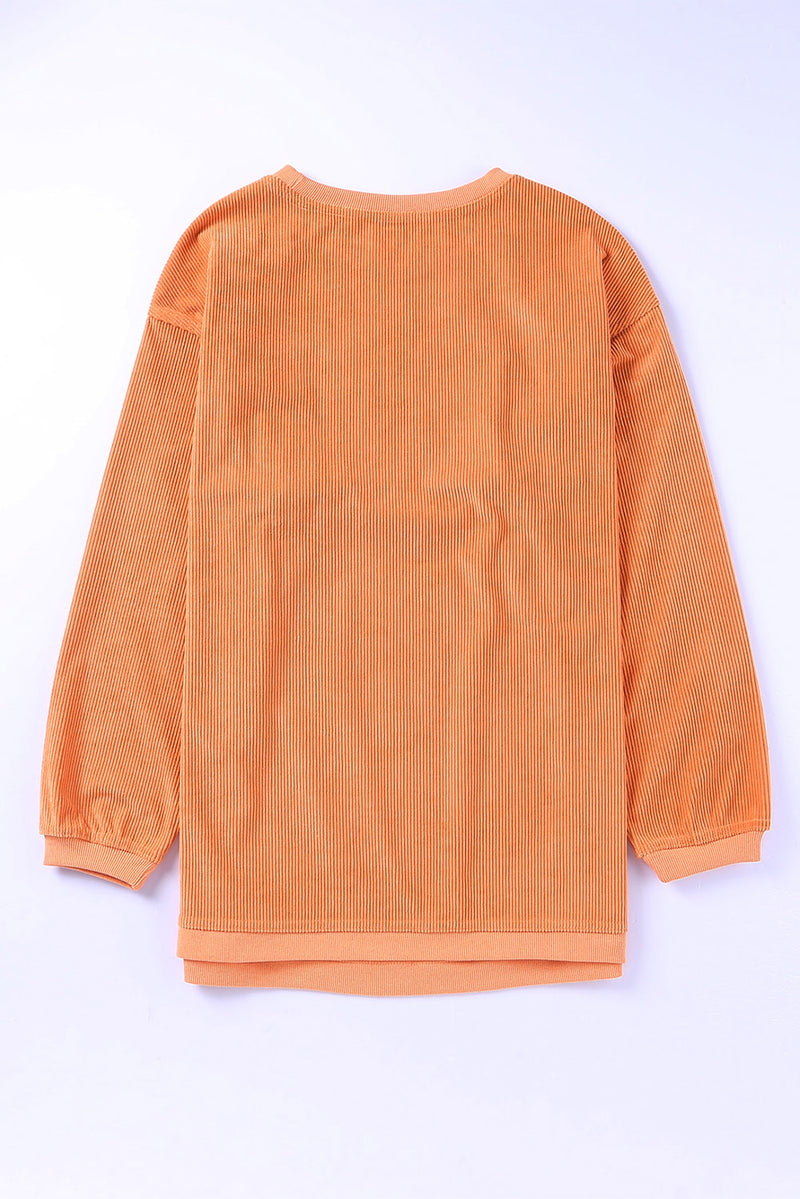 Star Round Neck Long Sleeve Oversize Sweatshirt