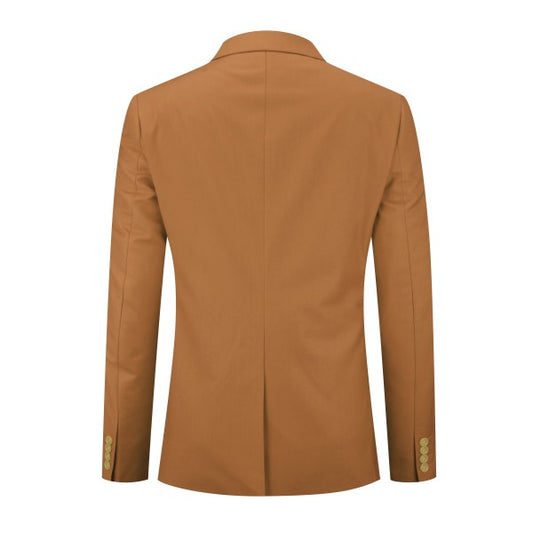 Mens Solid Color Single Vent 1 Button Blazer