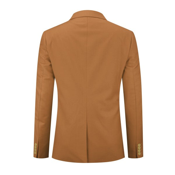 Mens Solid Color Single Vent 1 Button Blazer