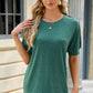 Round Neck Buttoned Short Sleeve T-Shirt