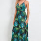 Printed Surplice Maxi Cami Dress