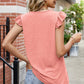 Ruffled Ruched Round Neck Tank