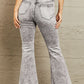 BAYEAS High Waisted Acid Wash Flare Jeans