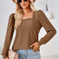 Square Neck Puff Sleeve Blouse