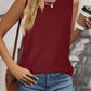 Eyelet Round Neck Tank