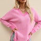 Striped V-Neck Long Sleeve Top