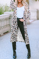 Leopard Open Front Long Sleeve Cover Up Leopard