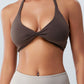 Twisted Halter Neck Active Bra