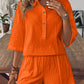 Collared Neck Half Sleeve Top and Shorts Set