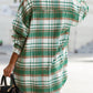 MeiMei Pocketed Plaid Button Up Dropped Shoulder Shacket