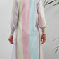 Rainbow Stripe Button-Up Maxi Shirt Dress