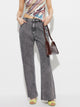 High Waist Bootcut Jeans with Pockets Dark Gray