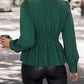 Perfee Surplice Neck Long Sleeve Peplum Top