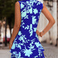 Floral Tie Neck Sleeveless Layered Dress