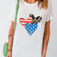 Heart Round Neck Short Sleeve T-Shirt