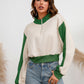 Contrast Half Zip Drop Shoulder Sweatshirt