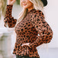 Leopard Smocked Peplum Top