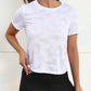 Ice Silk Mesh Round Neck Short Sleeve T-Shirt