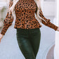 Leopard Smocked Peplum Top