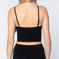 ACTIVE BASIC Round Neck Crop Rib Seamless Cami