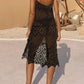 Openwork Scoop Neck Spaghetti Strap Cover-Up Dress