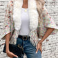 Fringe Fuzzy Open Front Poncho