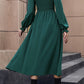 Smocked Long Sleeve Midi Dress