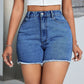 Raw Hem High Waist Denim Shorts