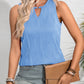 Textured Cutout Round Neck Tank